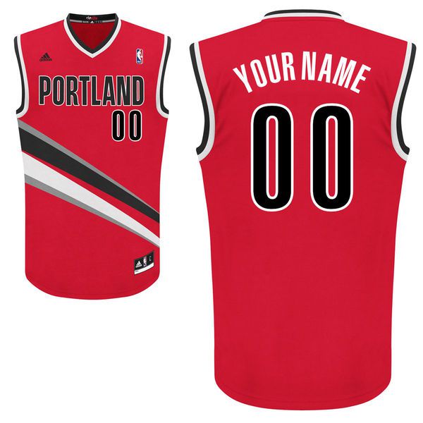 Men Adidas Portland Trail Blazers Custom Replica Alternate Red NBA Jersey